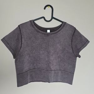 Aerie OFFLINE Sidewalk Seamless Ribbed Cropped T-Shirt